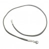 Collier cordon cuir gris sombre fermoir argent 925 longueur 38 cm