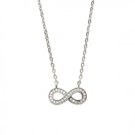 Collier argent 925 pendentif signe infini zirconium