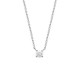 Collier en argent massif 925/000 rhodié pendant solitaire zirconium serti