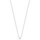 Collier en argent massif 925/000 rhodié pendant solitaire zirconium serti