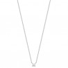 Collier en argent massif 925/000 rhodié pendant solitaire zirconium serti