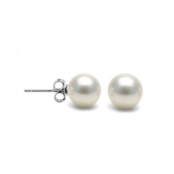 Clous d'oreilles argent 925/000 perles nacrées blanche en cristal Swarovski