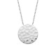 Collier argent massif 925/000 rhodié pendentif rond martelé