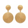 Boucles d'oreilles Plaqué Or 18 carats pendants ronds 