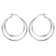 Boucles d'oreilles créoles argent massif 925/000 rhodié diamètre 28 mm