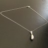 Collier argent 925/000 pendentif goutte nacrée Swarovski gris clair 