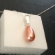 Collier argent 925/000 pendentif goutte nacrée Swarovski rose pêche