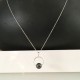 Collier argent 925/000 pendentif cercle boule hématite sur chaine 42 cm