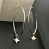 Boucles d'oreilles créoles argent 925/000 pendants étoiles du nord