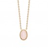 Collier Plaqué Or 18 carats pendentif pierre naturelle quartz rose