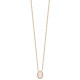 Collier Plaqué Or 18 carats pendentif pierre naturelle quartz rose