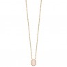 Collier Plaqué Or 18 carats pendentif pierre naturelle quartz rose