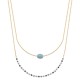 Collier Plaqué Or 18 carats 2 rangs petite pierre naturelle amazonite