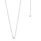 Collier argent 925/000 pendentif solitaire zirconium et longue chainette 