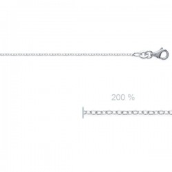 Fine chaine argent massif 925/000 maille forçat 1 mm longueur 42 cm