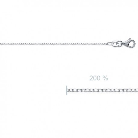 Fine chaine argent massif 925/000 maille forçat 1 mm longueur 42 cm