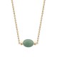 Duo collier + bracelet Plaqué or 18 carats quartzite vert pierre naturelle