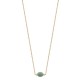 Duo collier + bracelet Plaqué or 18 carats quartzite vert pierre naturelle