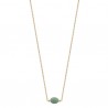 Duo collier + bracelet Plaqué or 18 carats quartzite vert pierre naturelle