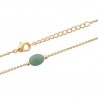 Duo collier + bracelet Plaqué or 18 carats quartzite vert pierre naturelle