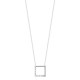 Collier argent massif 925/000 et zirconium pendentif carré ajouré