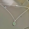 Collier argent 925/000 pendentif pierre naturelle malachite sur chaine