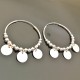 Boucles d'oreilles créoles argent massif 925/000 pampilles