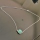 Collier argent massif 925/000 pierre naturelle chrysoprase