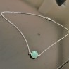 Collier argent massif 925/000 pierre naturelle chrysoprase