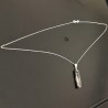 Collier argent 925/000 pendentif barre cristal autrichien nuit d'argent 