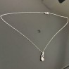 Collier pendentif goutte torsadée en argent 925/000 et ziconium