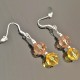 Boucles d'oreilles argent 925/000 pendantes cristal topaze 2 tons