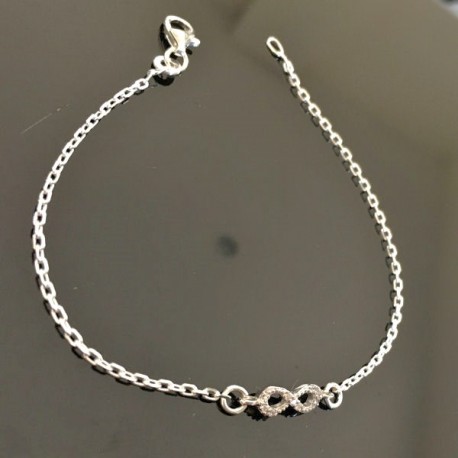 Bracelet infini en argent massif 925/000