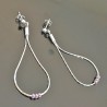 Boucles d'oreilles argent 925 pendantes chainettes gouttes perles de rocailles