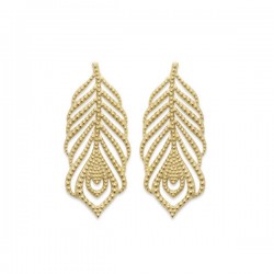 Boucles d'oreilles plumes Plaqué Or 18 carats 