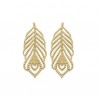 Boucles d'oreilles plumes Plaqué Or 18 carats 