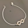 Bracelet infini argent massif 925/000 et strass cristal