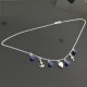 Collier argent massif 925 croix ancre coeur les 3 vertus pierres lapis lazuli