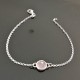 Bracelet argent massif 925/000 cristal opale rose