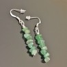 Boucles d'oreilles argent 925/000 pendantes pierres aventurine