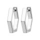 Boucles d'oreilles créoles hexagones en argent massif 925/000