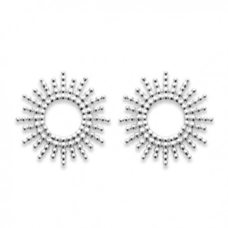 Boucles d'oreilles puces soleils en argent massif 925/000