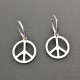 Boucles d'oreilles peace and love en argent 925 créoles diamètre 12 mm