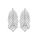 Boucles d'oreilles plumes argent massif 925/000 Bijou nature