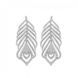 Boucles d'oreilles plumes argent massif 925/000 Bijou nature