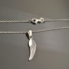 Collier plume aile argent 925/000 pendentif plume travaillée sur chaine