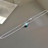 Collier argent massif 925/000 pendentif turquoise naturelle