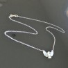 Collier argent massif 925/000 jolie colombe en nacre naturelle