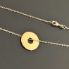 Collier plaqué or 18 carats pendentif donuts 21 mm sur belle chaine 