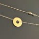 Collier pendentif donuts 16 mm en plaqué or 18 carats sur belle chaine